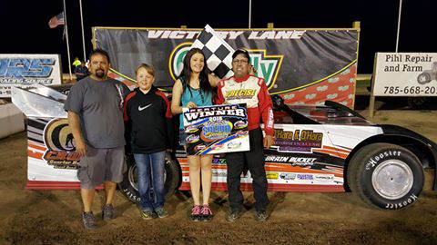 Chris Kratzer of Haysville, KS drove the #55 Wichita Tire and Alignment Special to his second straight NeSmith Chevrolet Weekly Racing Series Late Model win of the season on Friday night at Salina Speedway in Salina, KS.  (Salina Speedway Photo)